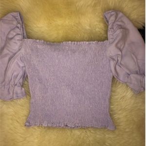 Purple Puff Sleeve Shirt